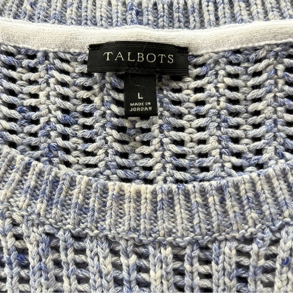 Talbots 100% Cotton Loose Knit Sweater Purple Size Large - Picture 4 of 10